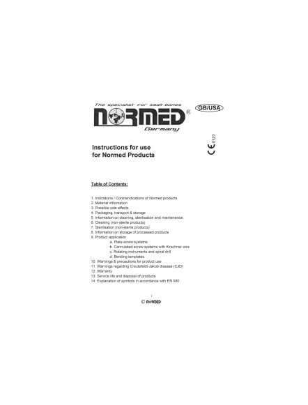 Modular Plating System Sterilization Requirements
